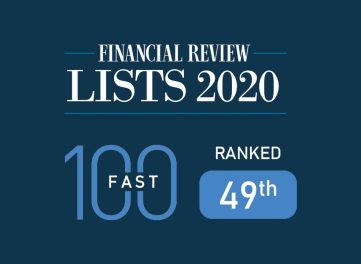 Top50 New Aim is listed as the forty ninth fastest growing company in Australia according to the Financial Review's 2020 list.