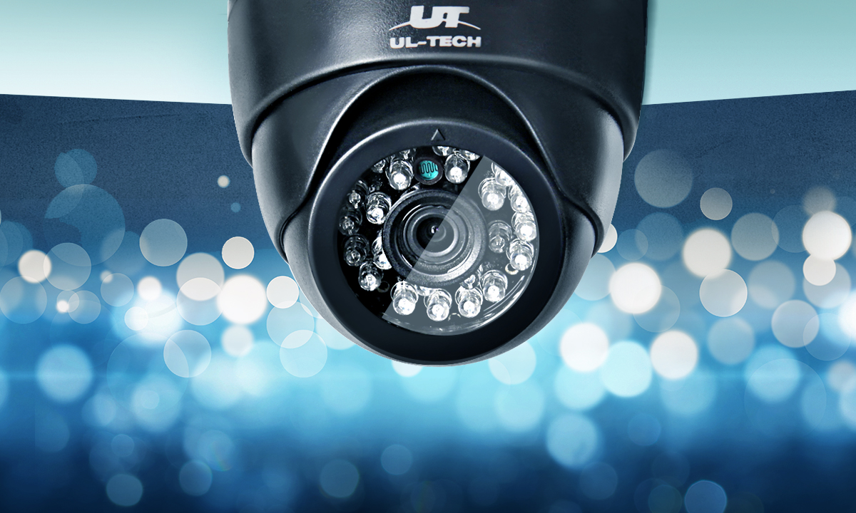 UL TECH-Brands-01 A UL-Tech security camera facing the screen.